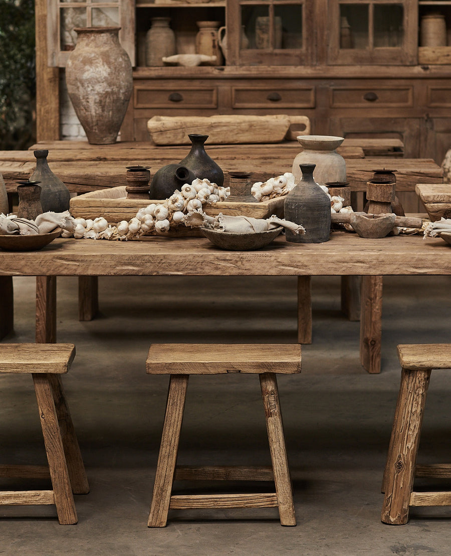 Reclaimed Elm Wood Stool - Natural from China made of Wood