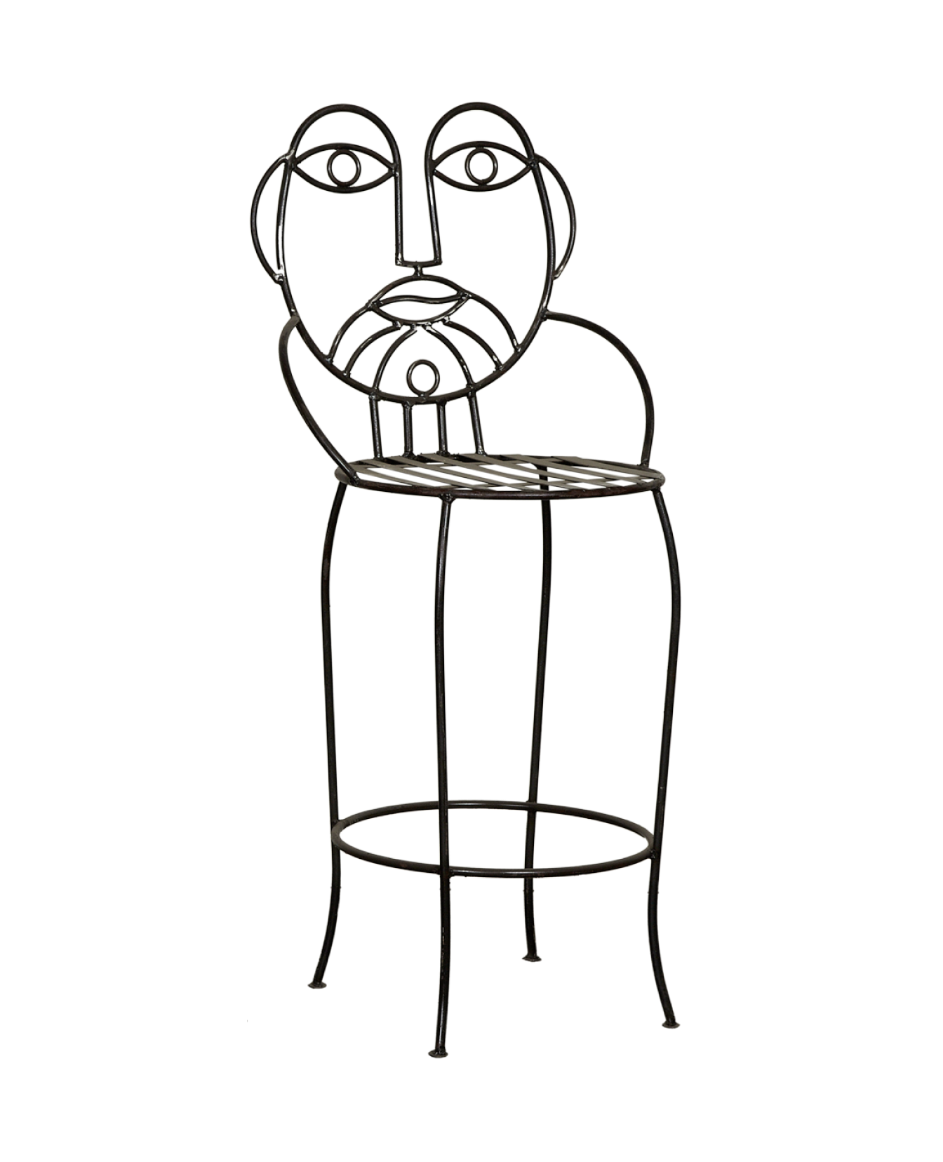 Reproduction Metal Face Bar Stool - His from Mexico made of Metal