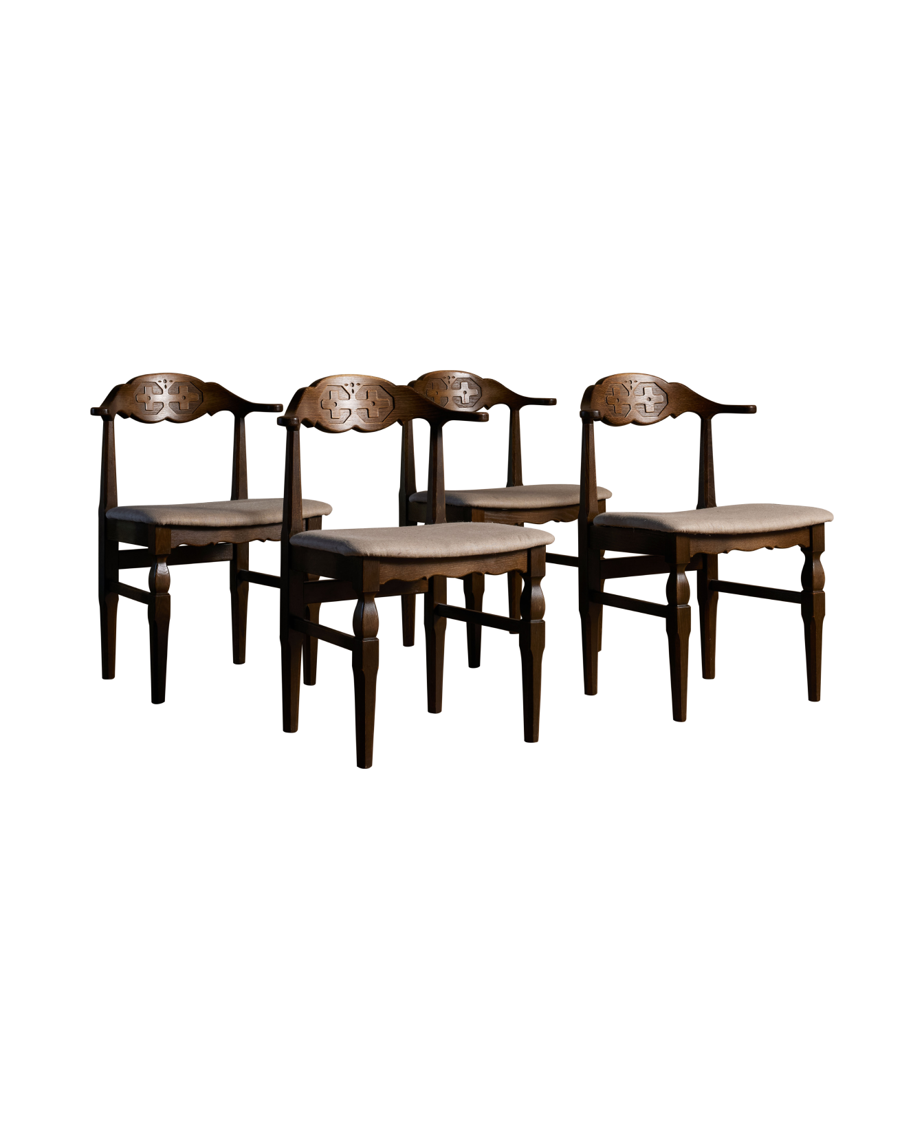 Vintage Henning Kjærnulf Dining Chairs - Set of 4 from Denmark made of Upholstery