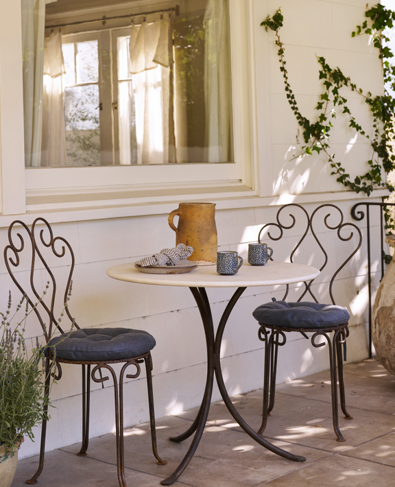 L'Amour Marble Bistro Table - Bone