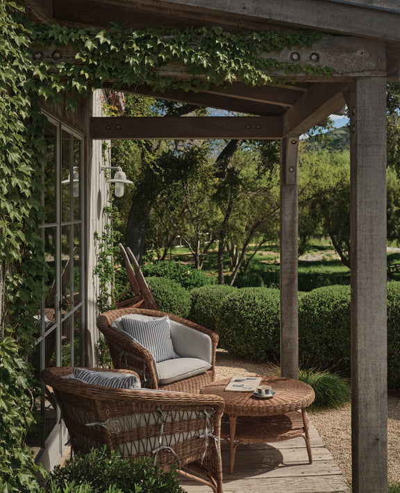 Sanctuary Rattan Lounge Chair - Bayside Stripe