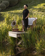 Sanctuary Rattan Lounge Chair - Bayside Stripe