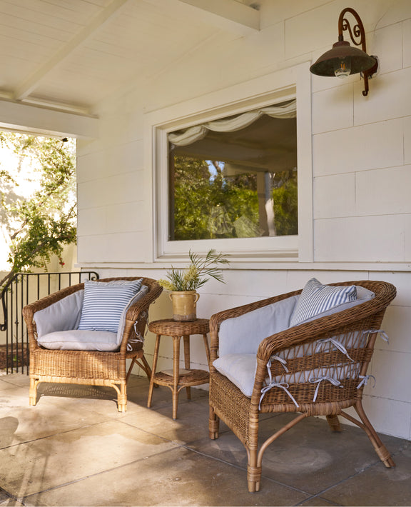 Sanctuary Rattan Lounge Chair - Bayside Stripe