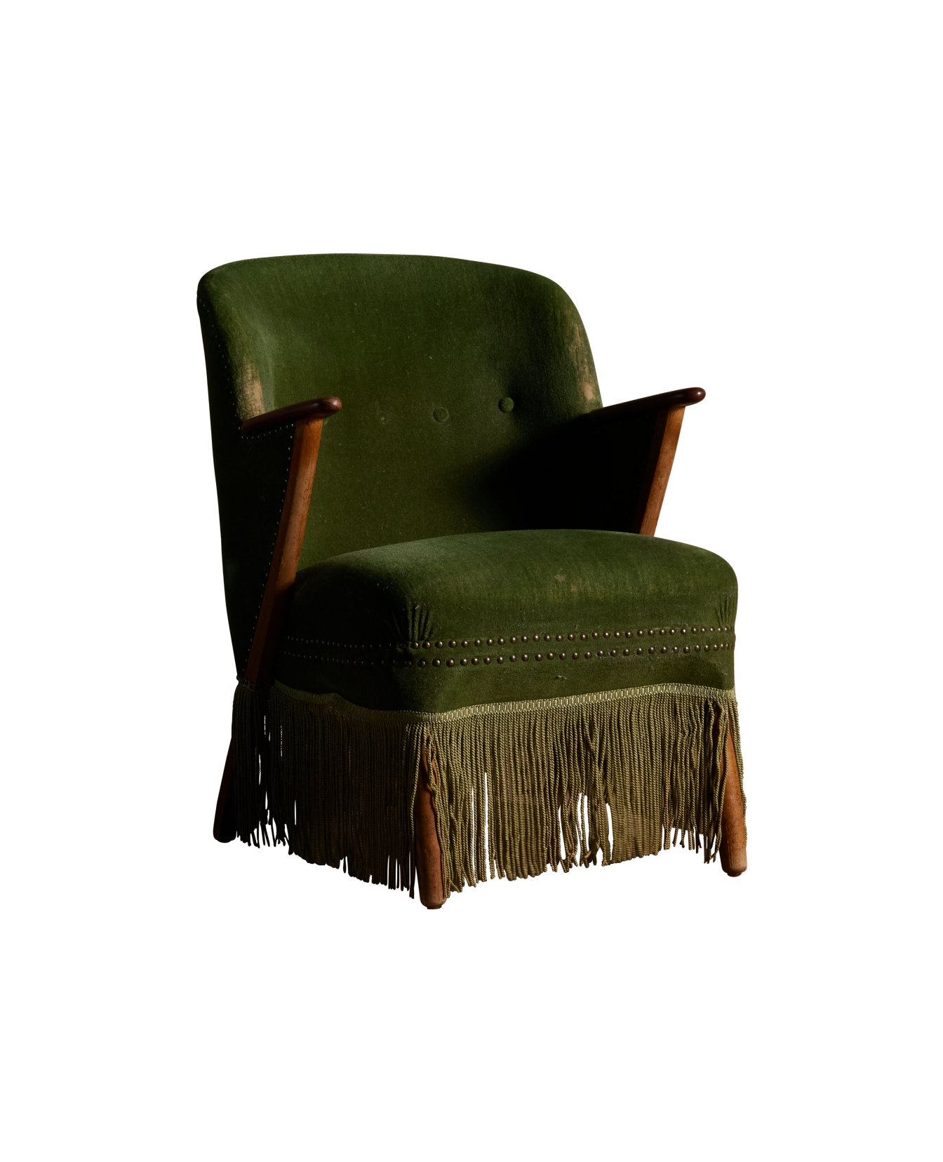 Vintage Lounge Chair With Teak Armrests from Denmark made of Upholstery