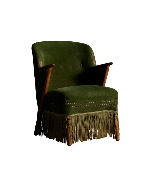 Lounge Chair With Teak Armrests