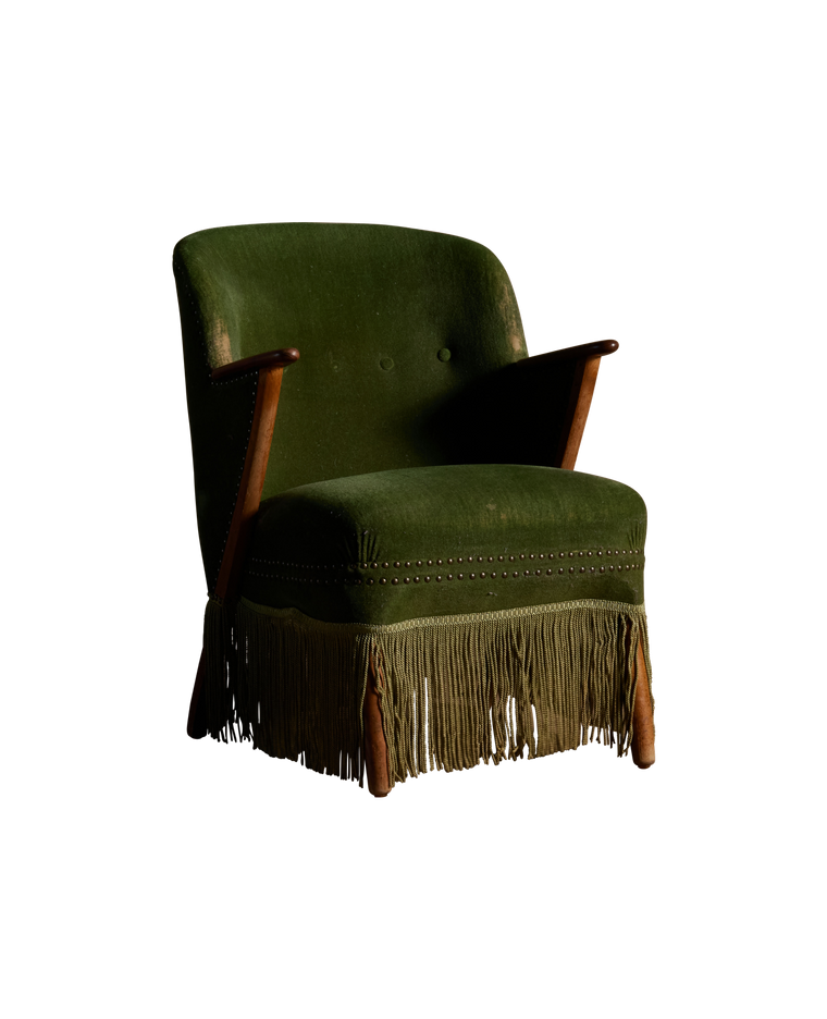 Lounge Chair With Teak Armrests