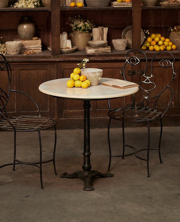 Marble Bistro Table - Round Trio