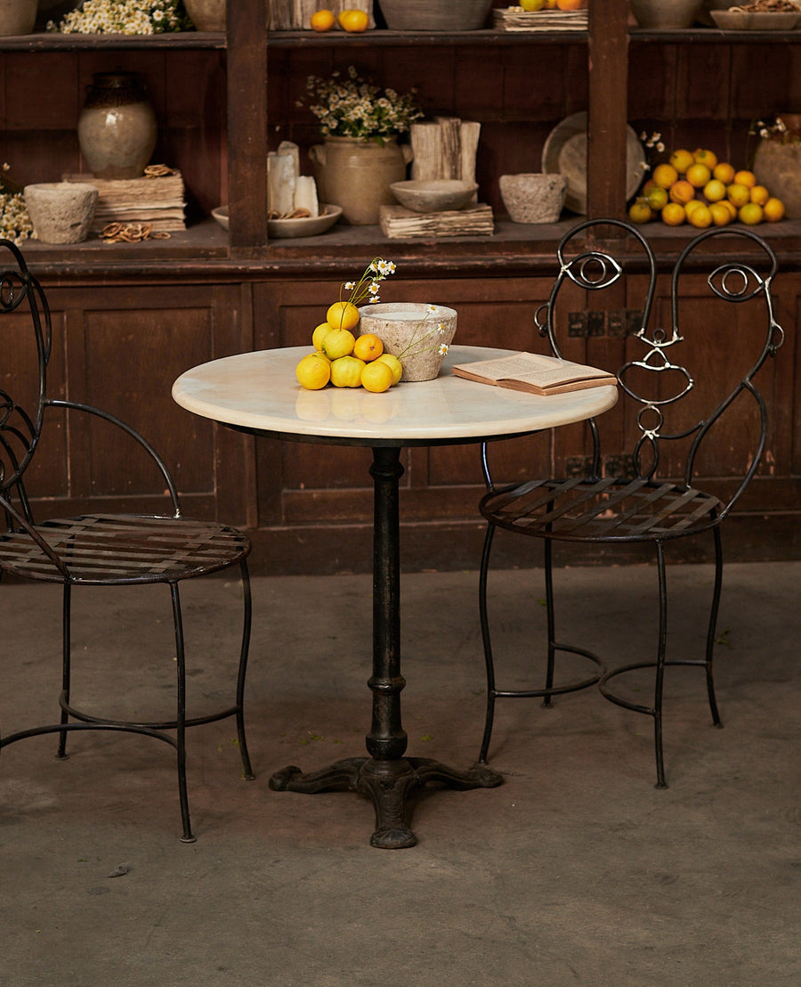 Designed Marble Bistro Table - Round Trio from India made of Marble