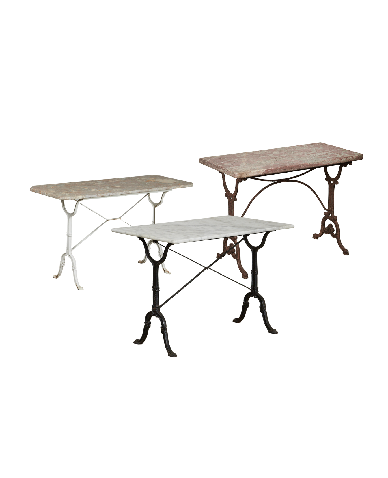 Vintage Marble Bistro Table - Rectangle Assorted from France made of Marble