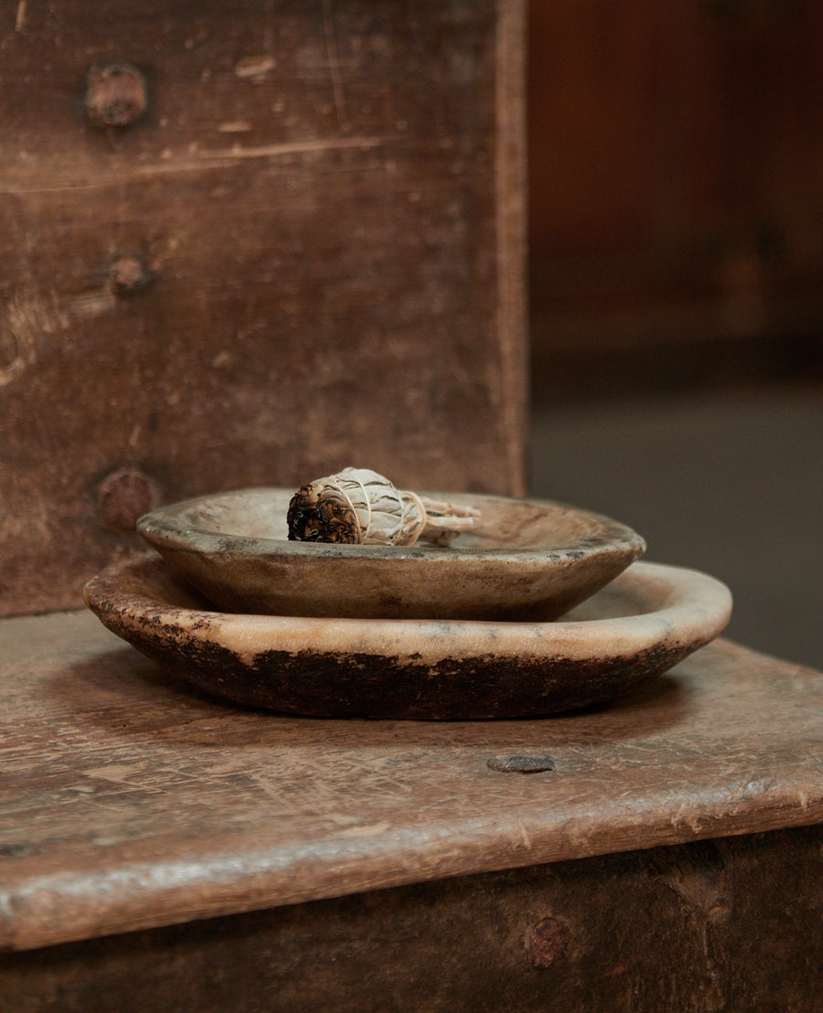 Antique Marble Platter from India made of Marble