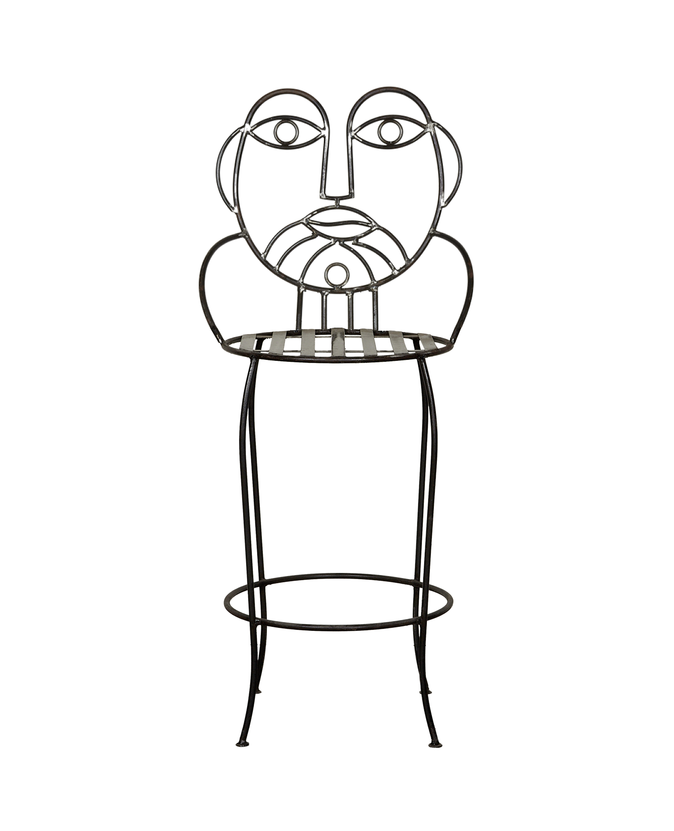 Reproduction Metal Face Bar Stool - His from Mexico made of Metal