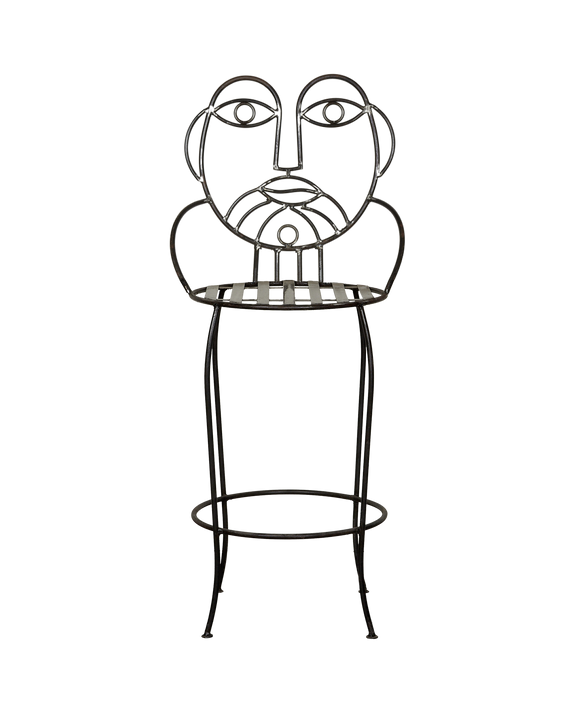 Metal Face Bar Stool - His