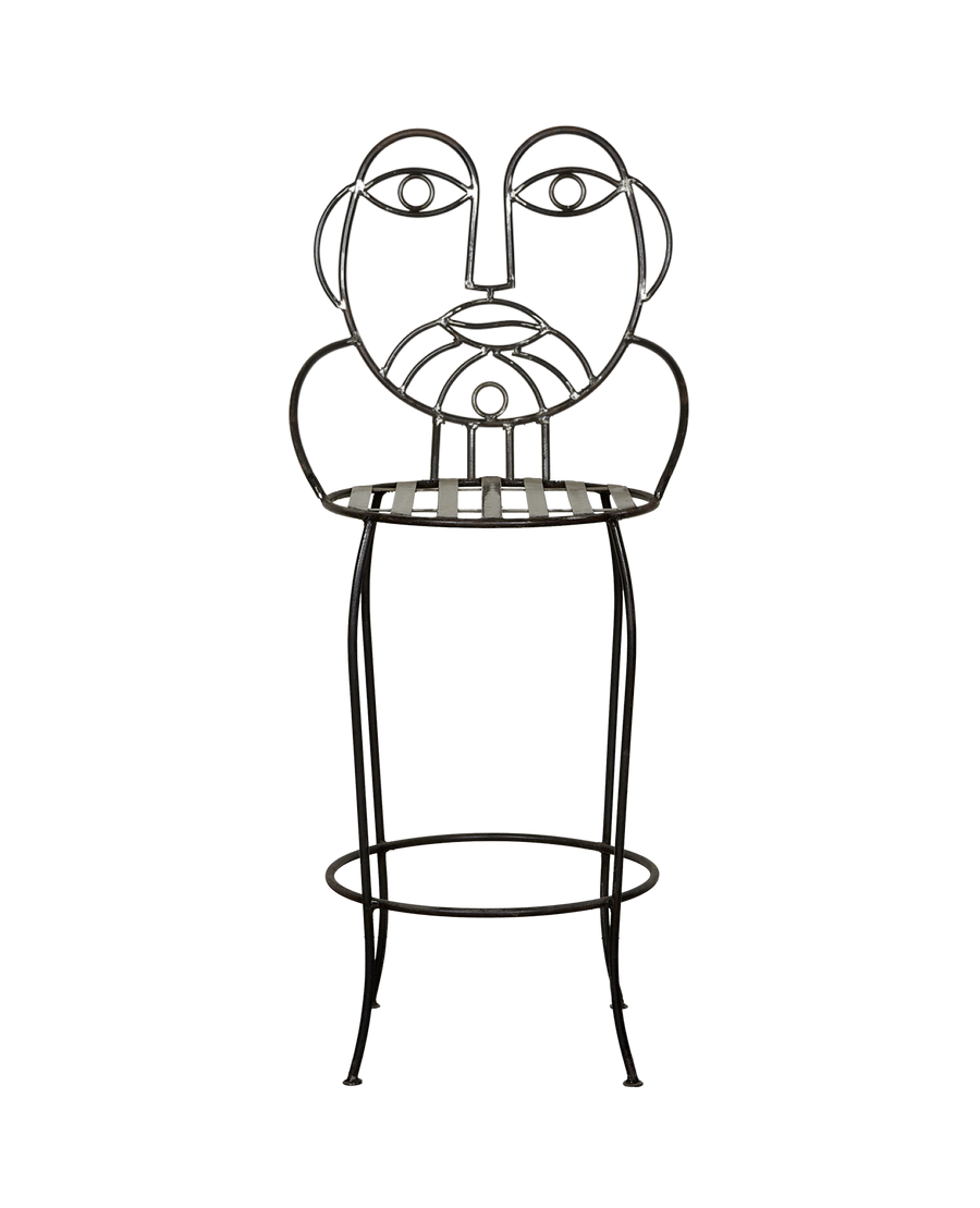 Reproduction Metal Face Bar Stool - His from Mexico made of Metal