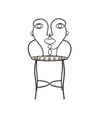 Metal Face Chair - Hers