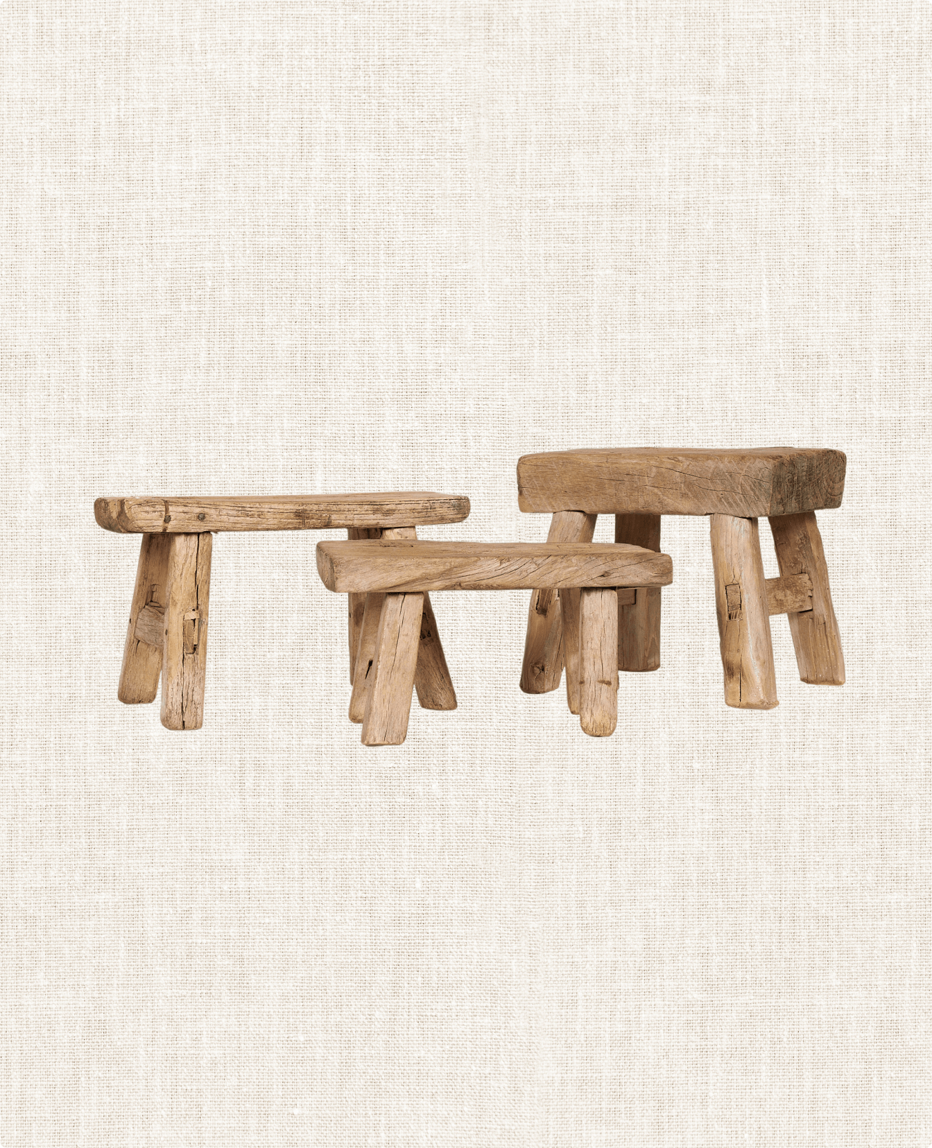 Vintage Mini Elm Wood Stool from China made of Wood