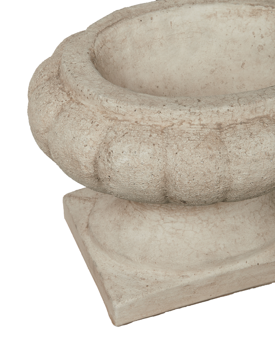 Reproduction Cast Oval Urn from Domestic made of Cement