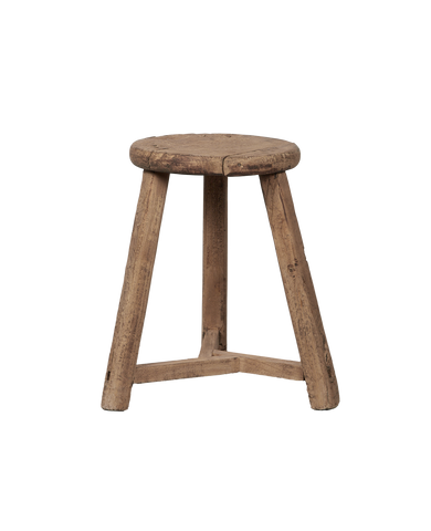 Vintage Round Elm Stool from China made of Wood