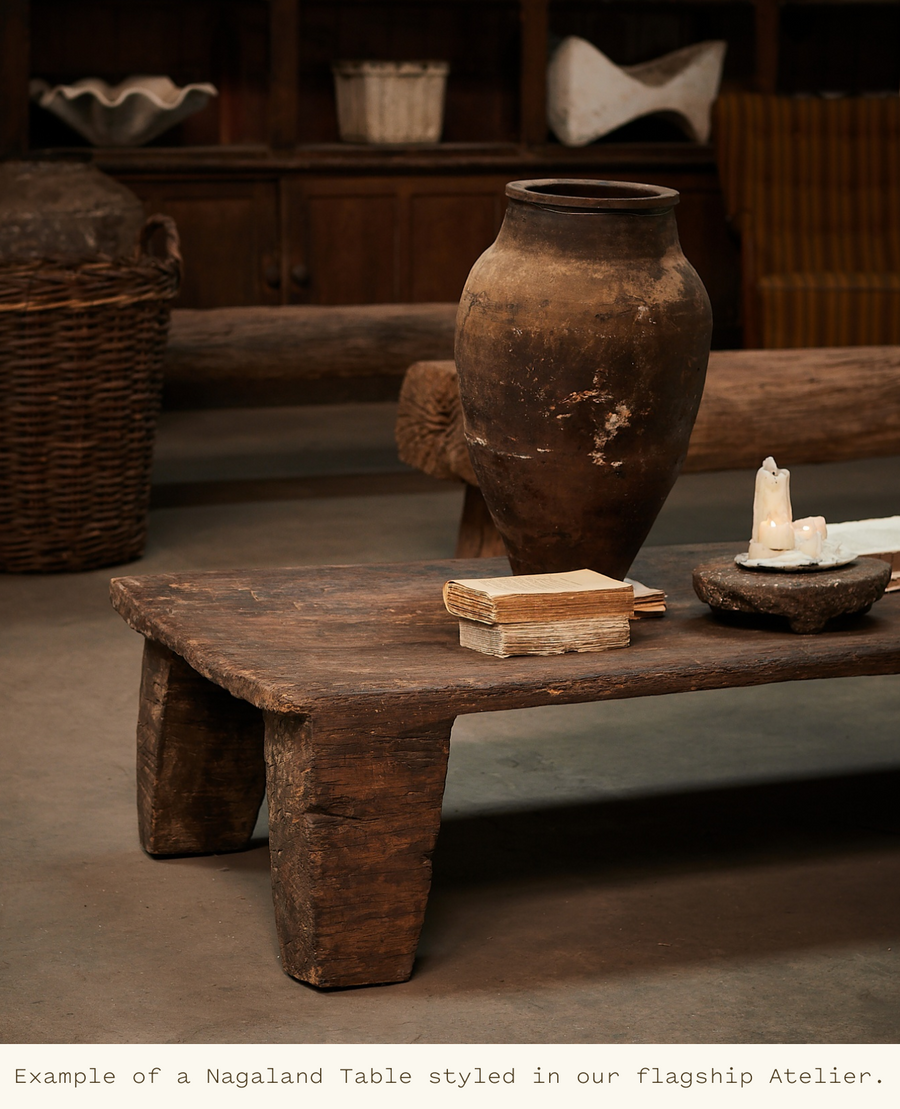 Antique Nagaland Coffee Table from India made of Wood