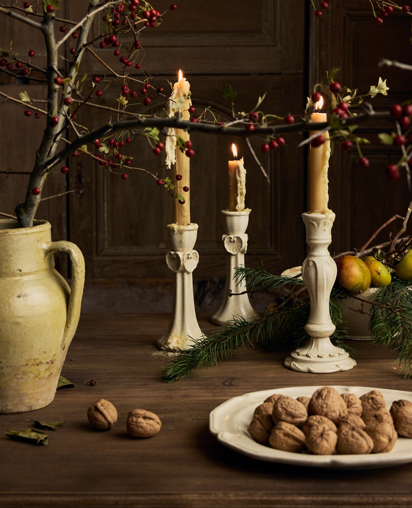 Drippy Beeswax Taper Candle - Natural