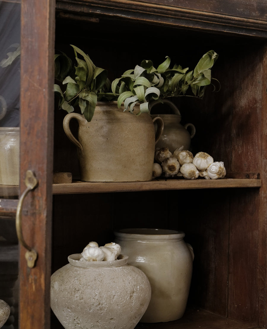 Antique Confit Jar - Loop Handle from France made of Ceramic