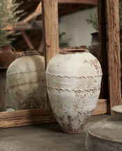 Olive Jar - White Wash