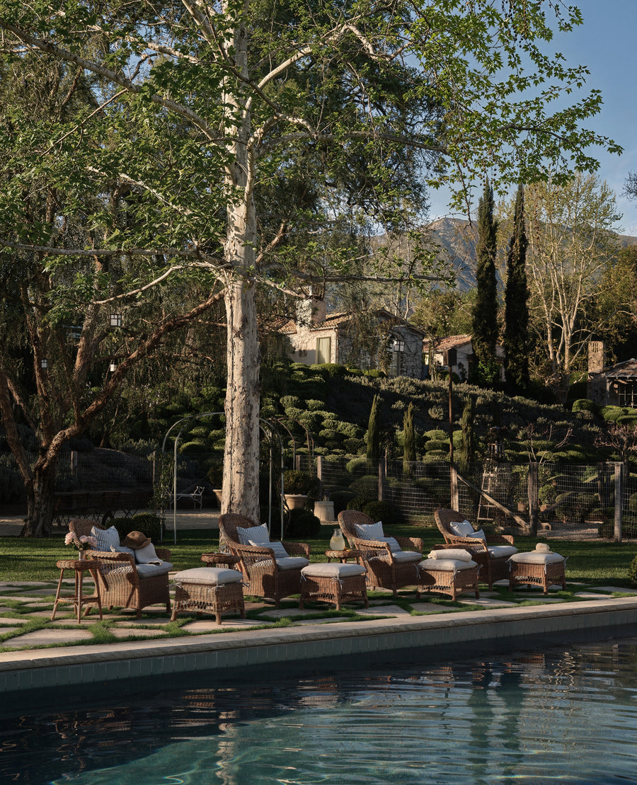 Reader Rattan Armchair - Bayside Stripe