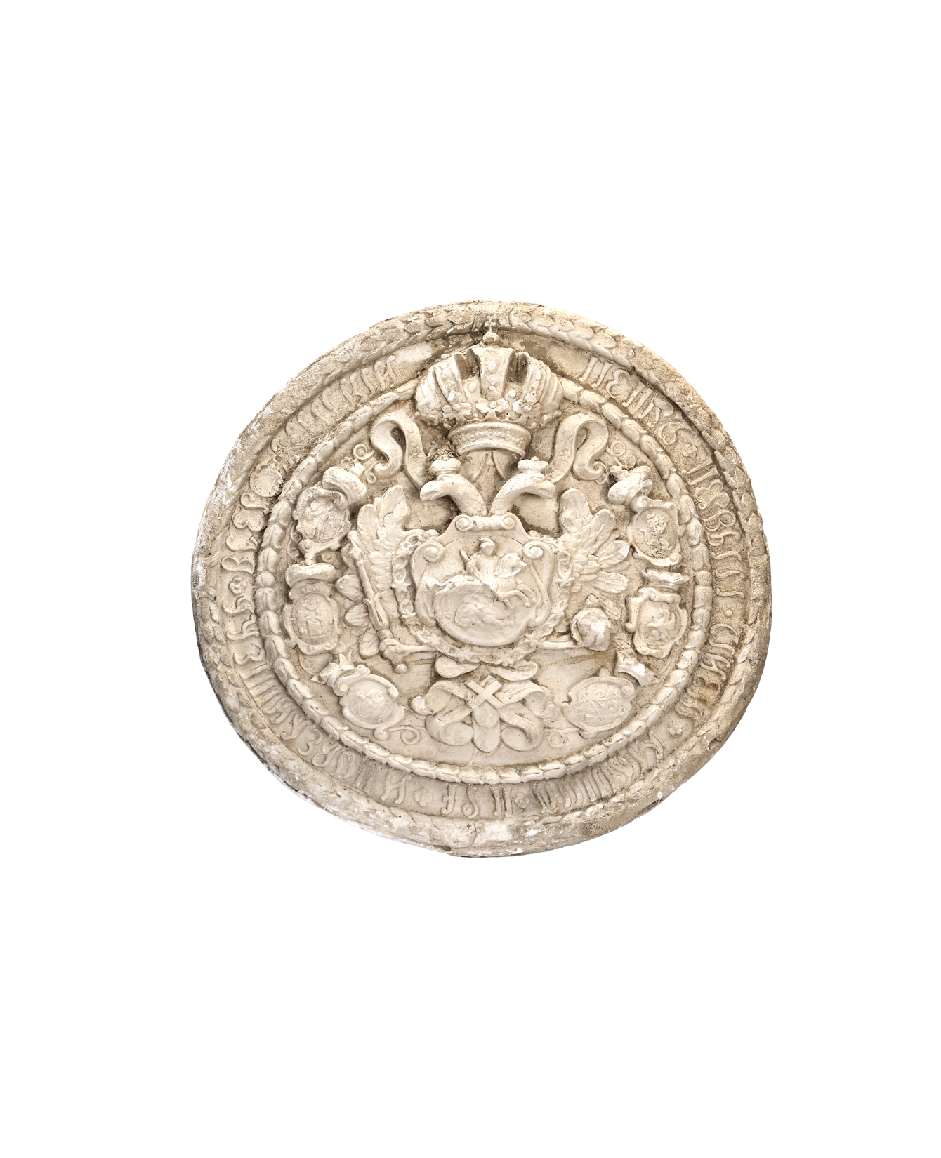 Vintage Plaster Medallion from France made of Plaster