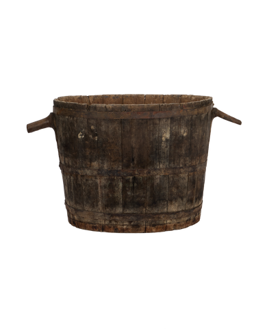 Vintage Grape Harvesting Barrel from France made of Wood