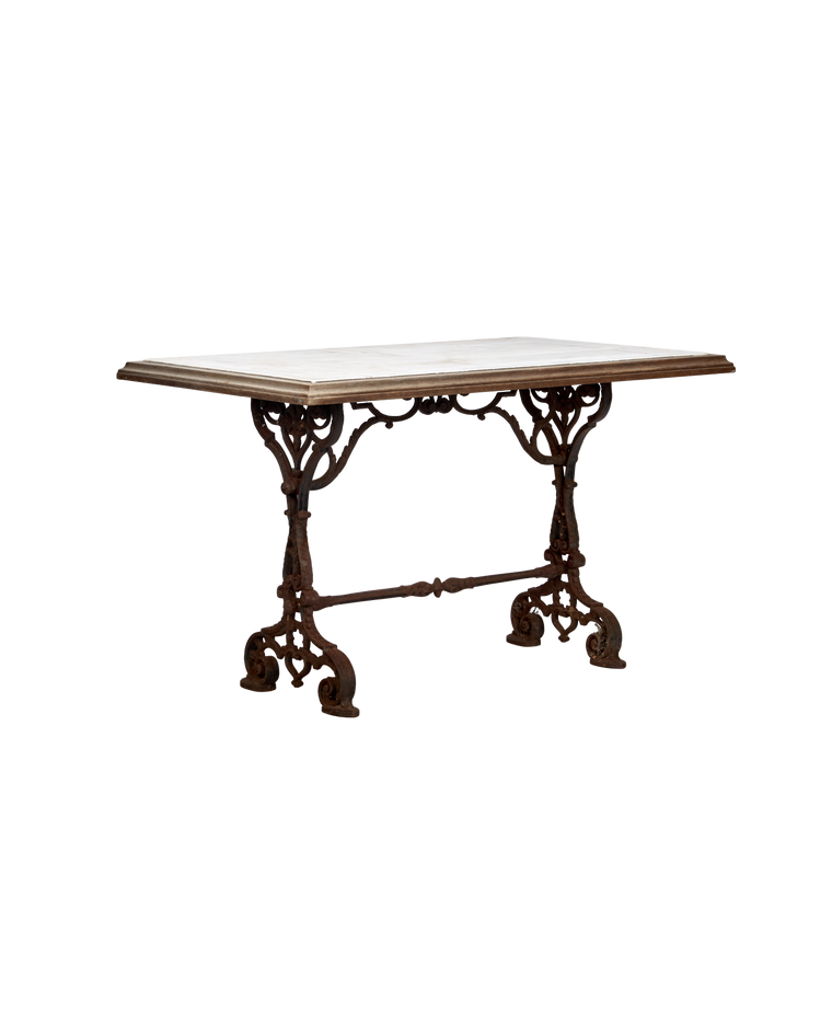 Liege Marble Cafe Table - Wood Trim