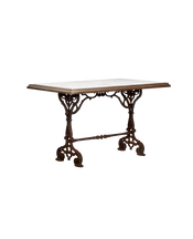 Liege Marble Cafe Table - Wood Trim