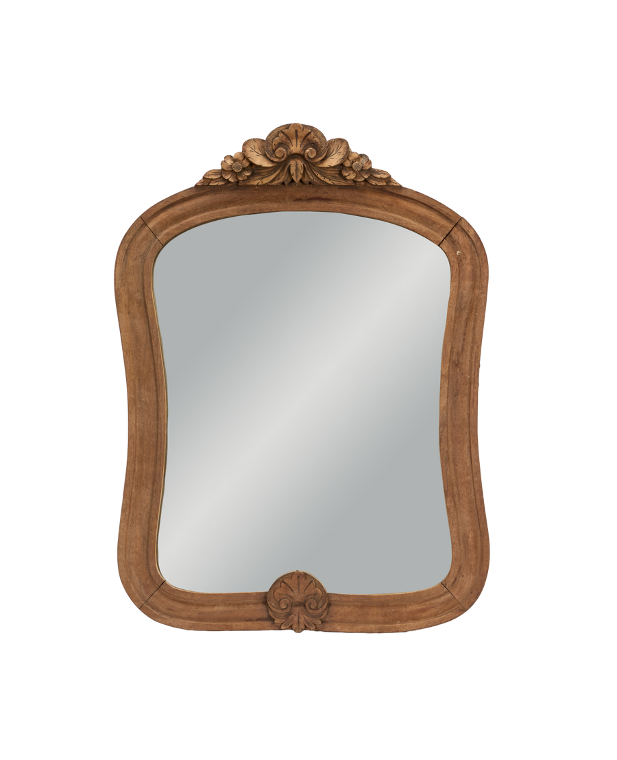 Vintage Sanded Mirror from France made of Wood