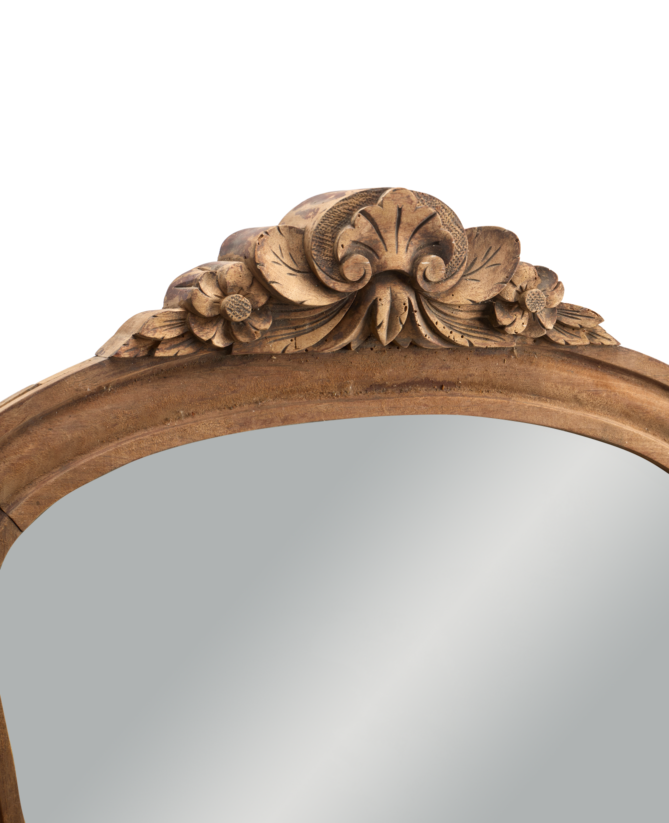 Vintage Sanded Mirror from France made of Wood