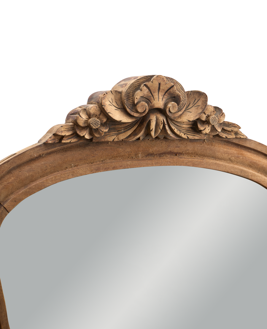 Vintage Sanded Mirror from France made of Wood