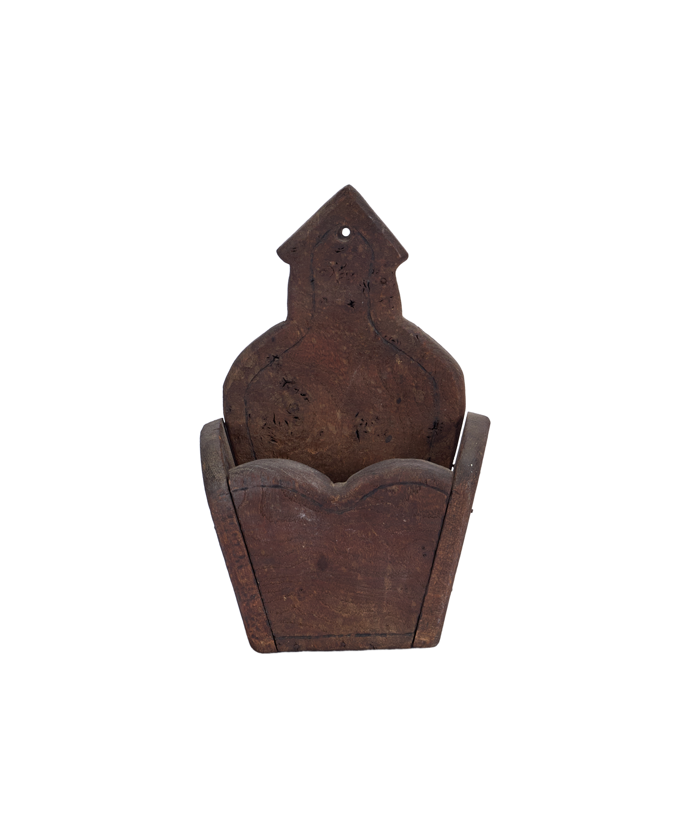 Vintage Scallop Wall Pocket from France made of Wood