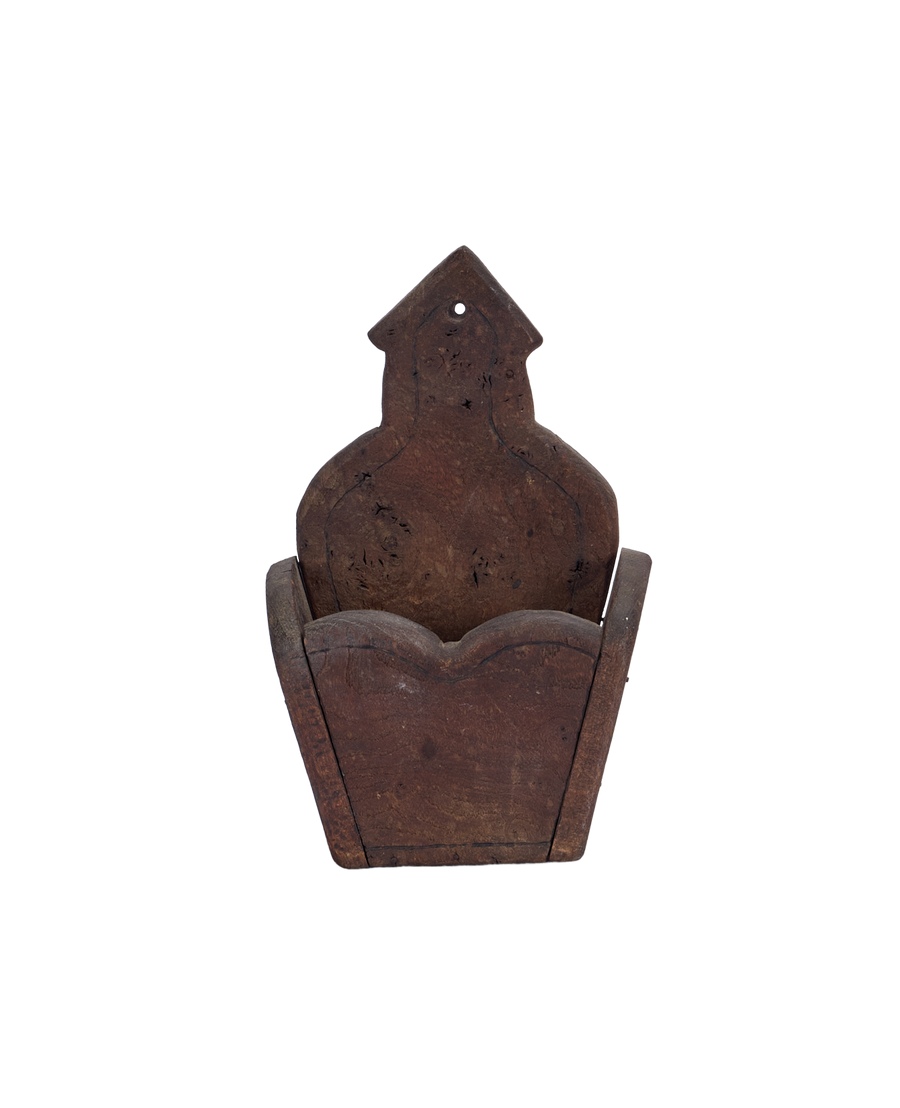 Vintage Scallop Wall Pocket from France made of Wood