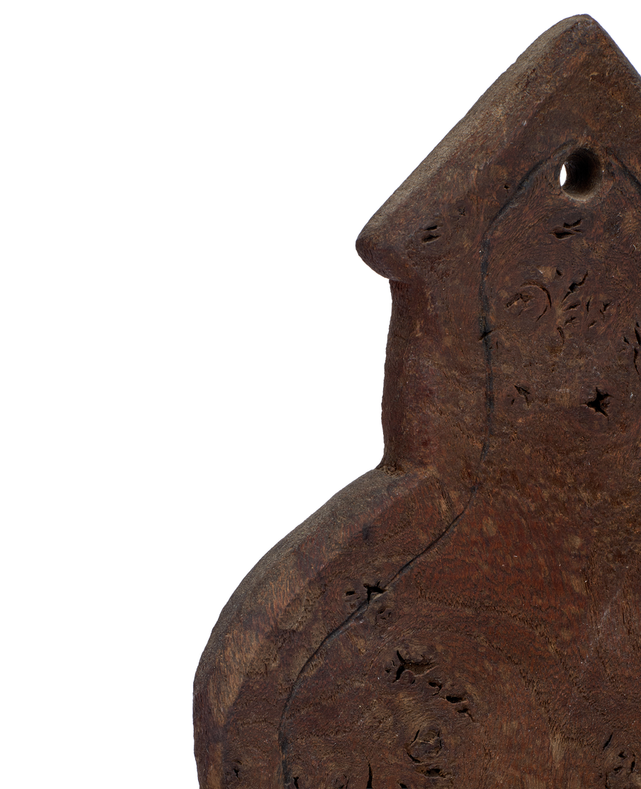 Vintage Scallop Wall Pocket from France made of Wood