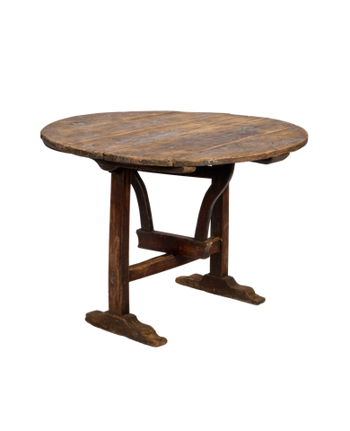 Vintage Wine Tasting Table - Round from France made of Wood