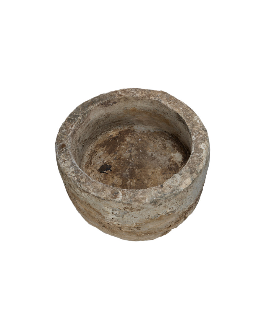 Vintage Limestone Trough - Round from Indonesia - Planters, Fountains, & Water Features