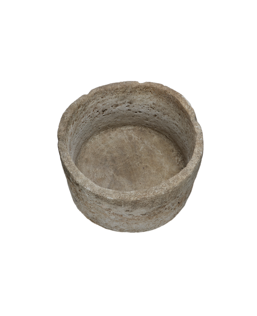 Vintage Limestone Trough - Round from Indonesia - Planters, Fountains, & Water Features
