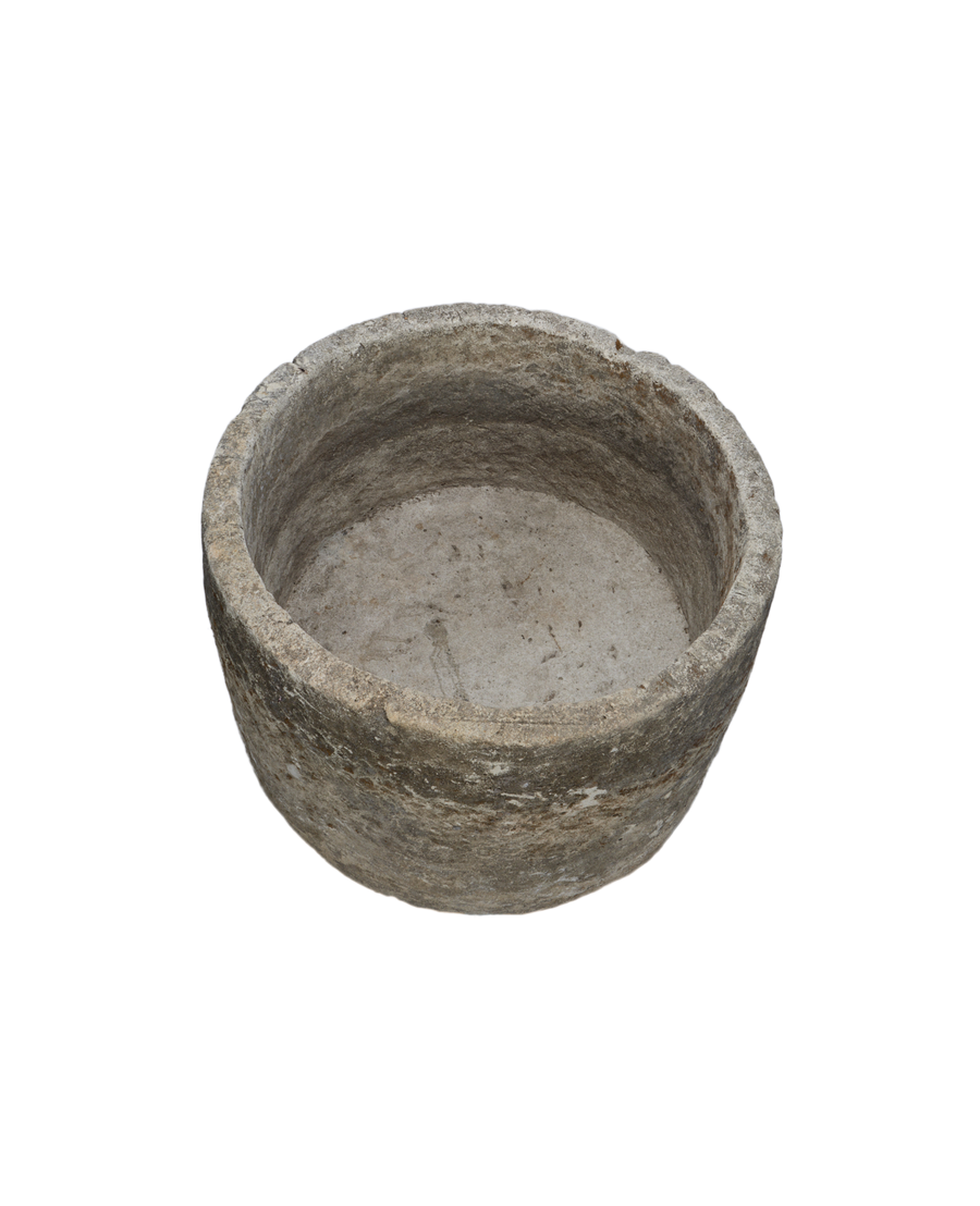 Vintage Limestone Trough - Round from Indonesia - Planters, Fountains, & Water Features