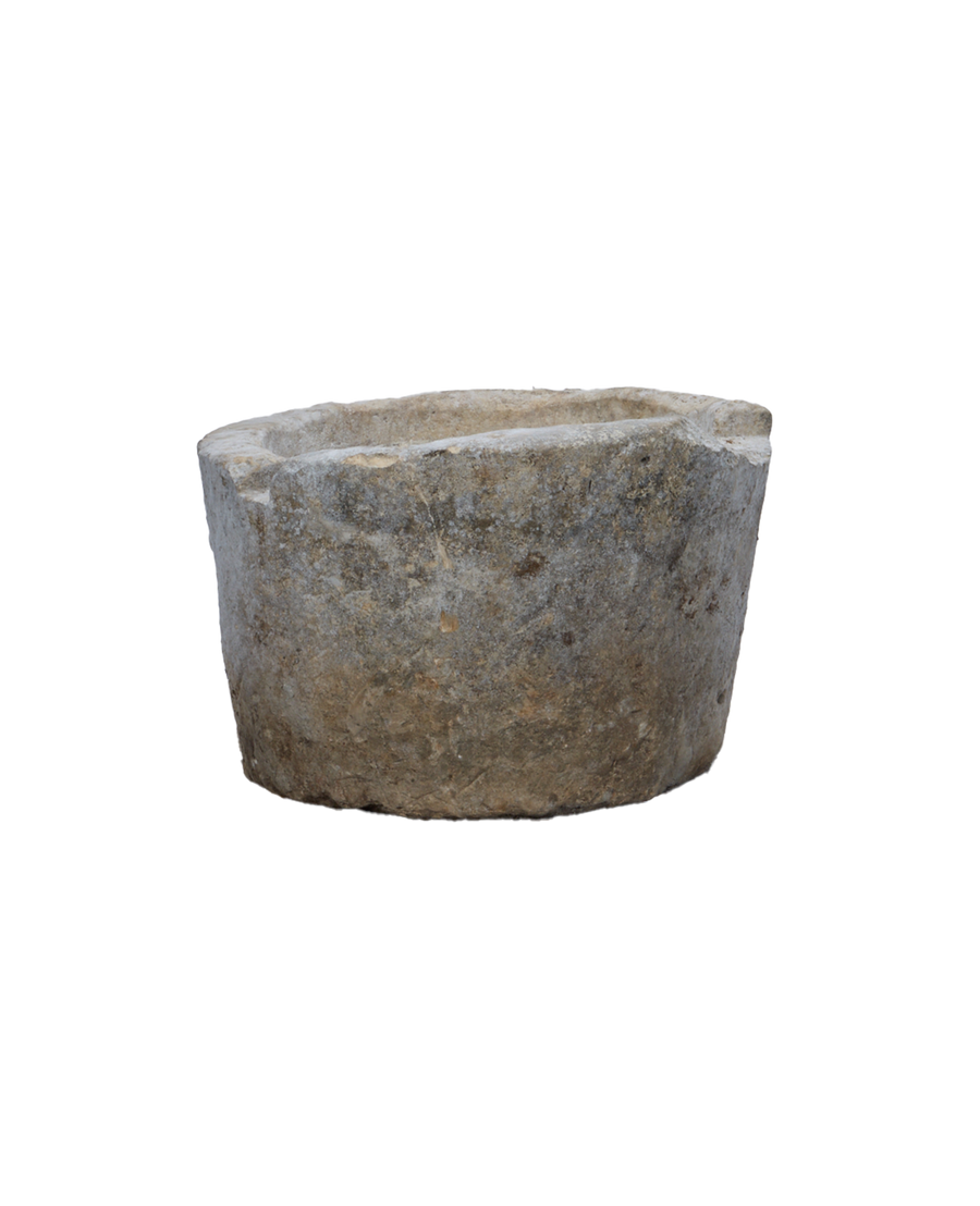 Vintage Limestone Trough - Round from Indonesia - Planters, Fountains, & Water Features