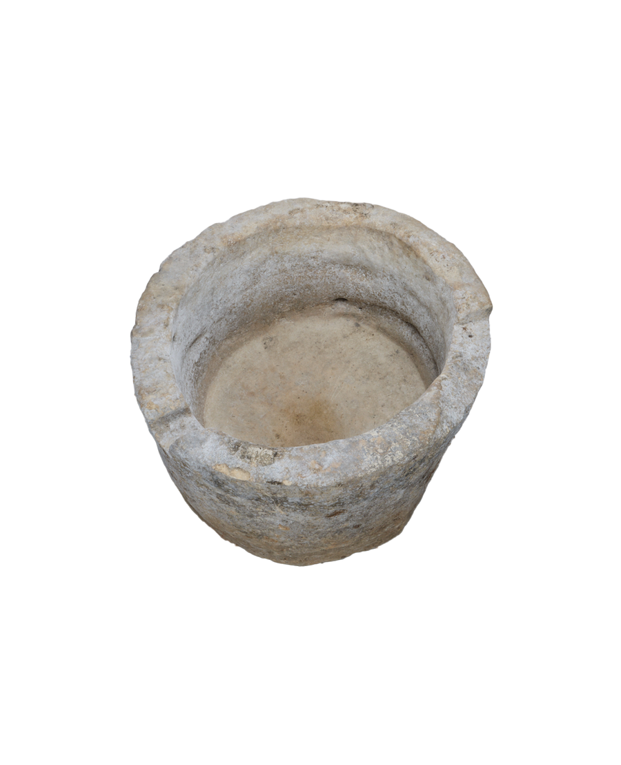 Vintage Limestone Trough - Round from Indonesia - Planters, Fountains, & Water Features