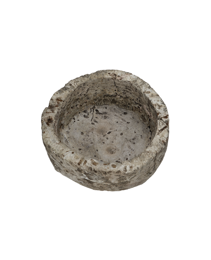 Vintage Limestone Trough - Round from Indonesia - Planters, Fountains, & Water Features