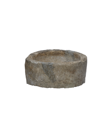 Vintage Limestone Trough - Round from Indonesia - Planters, Fountains, & Water Features