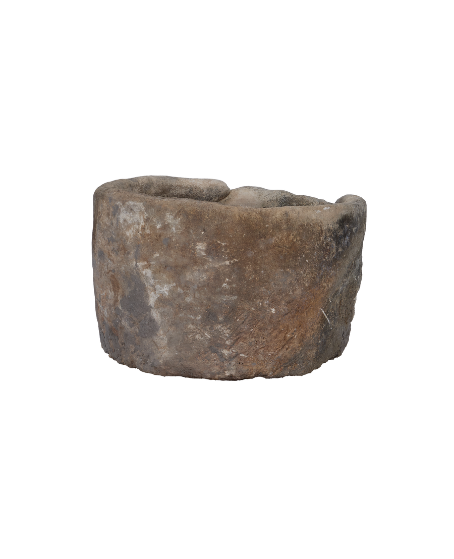 Vintage Limestone Trough - Round from Indonesia - Planters, Fountains, & Water Features