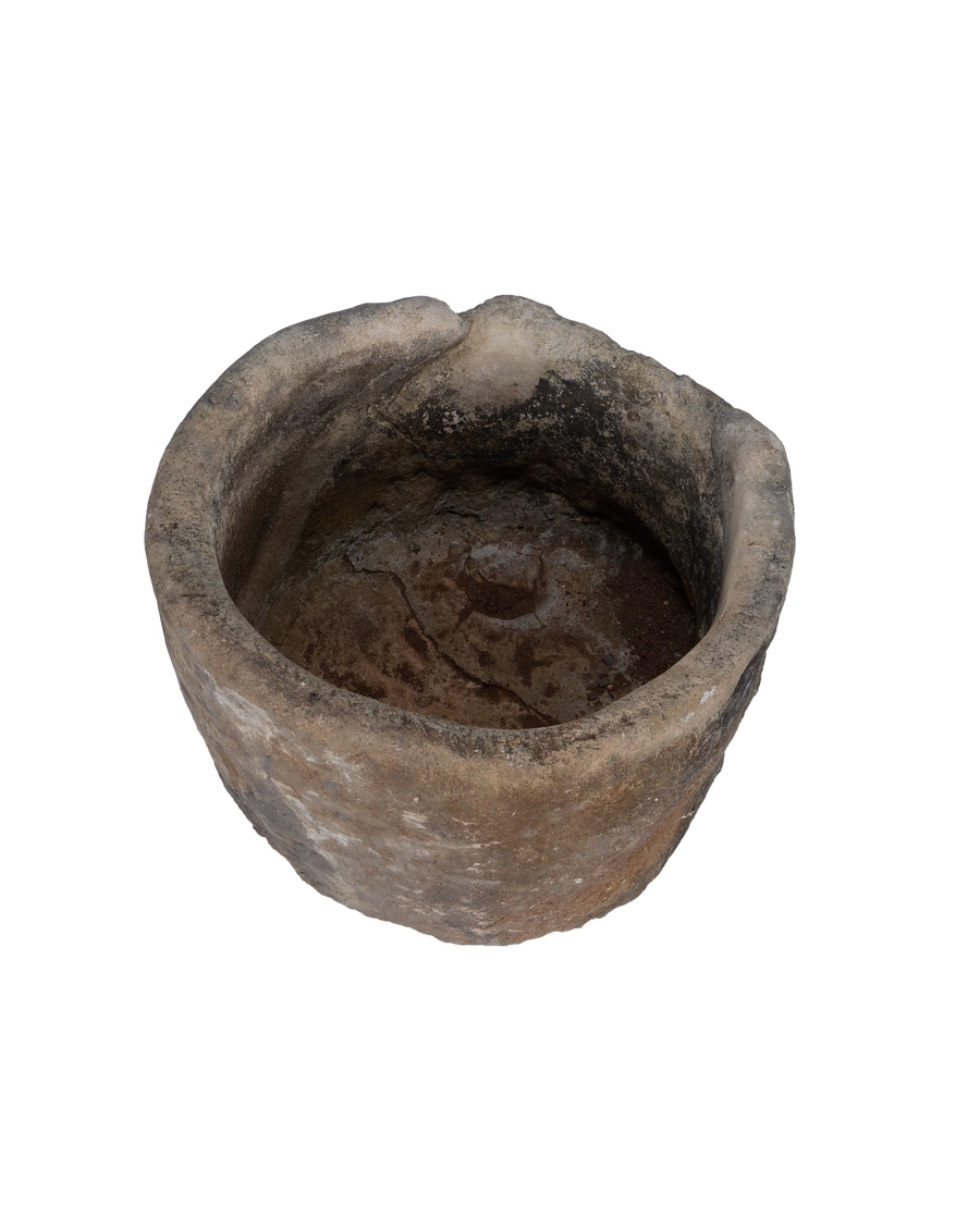 Vintage Limestone Trough - Round from Indonesia - Planters, Fountains, & Water Features