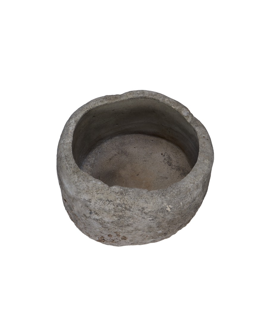 Vintage Limestone Trough - Round from Indonesia - Planters, Fountains, & Water Features