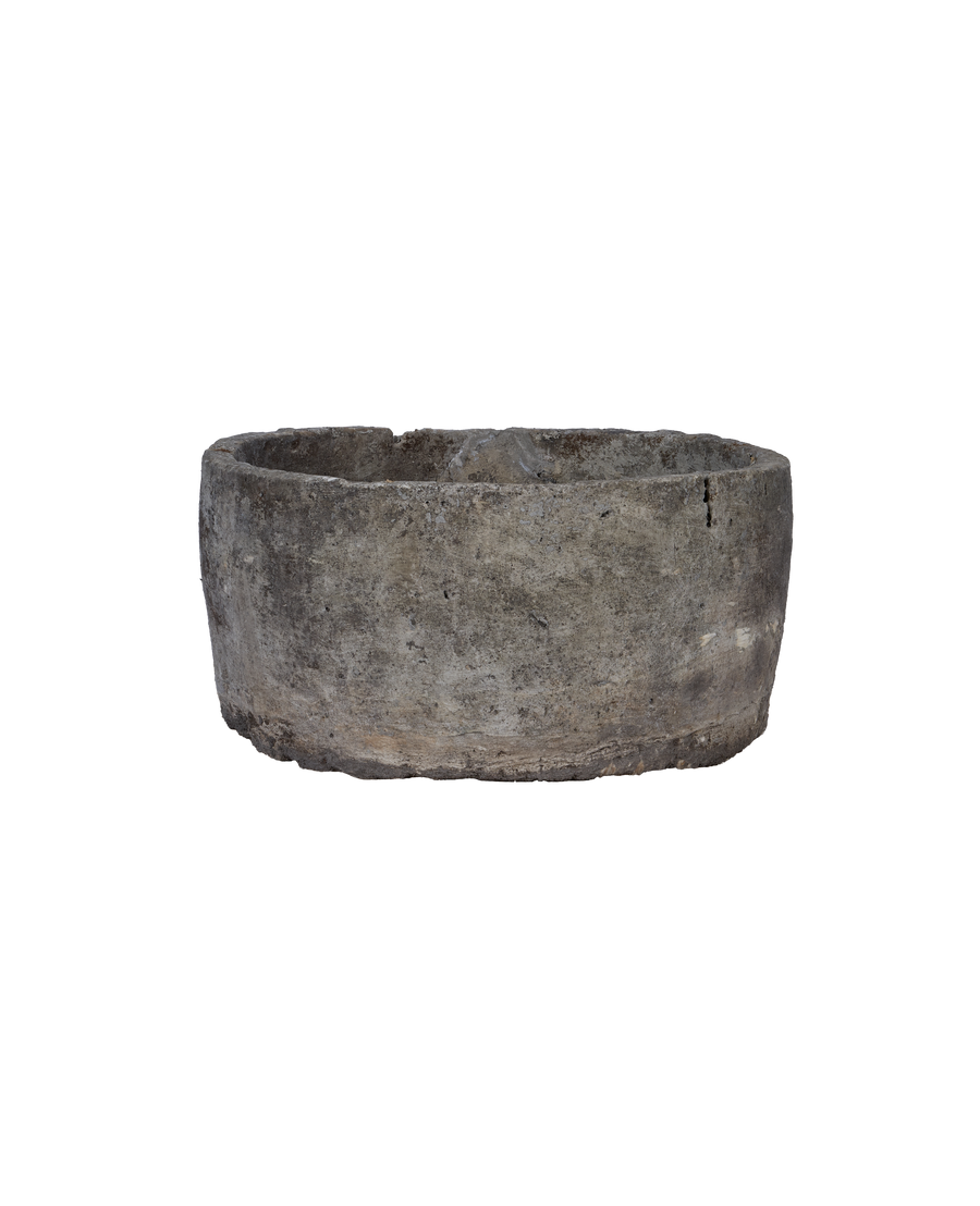 Vintage Limestone Trough - Round from Indonesia - Planters, Fountains, & Water Features
