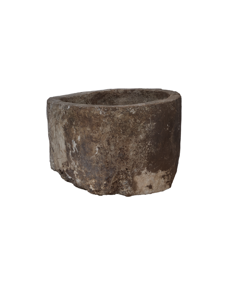 Vintage Limestone Trough - Round from Indonesia - Planters, Fountains, & Water Features