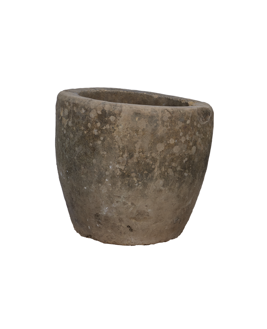 Vintage Limestone Trough - Round from Indonesia - Planters, Fountains, & Water Features